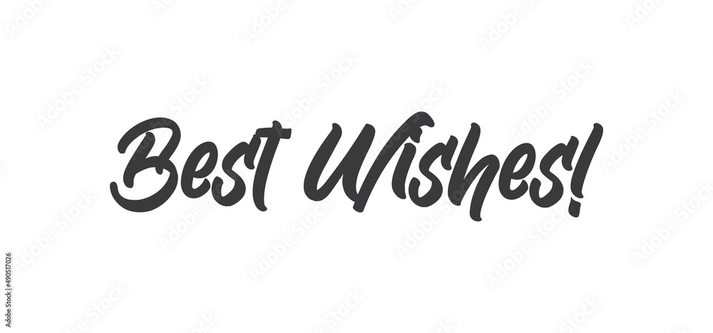 BEST WISHES hand lettering, vector illustration. Positive calligraphy message.