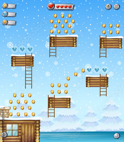A game template snowing background