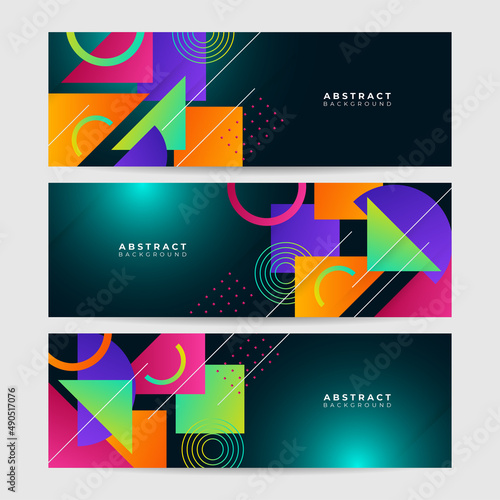 Modern trendy abstract colorful banner background. Design for template, business, poster, web, pattern, wallpaper, presentation, and backdrop