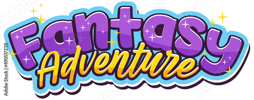 Fantasy Adventure text word in cartoon style