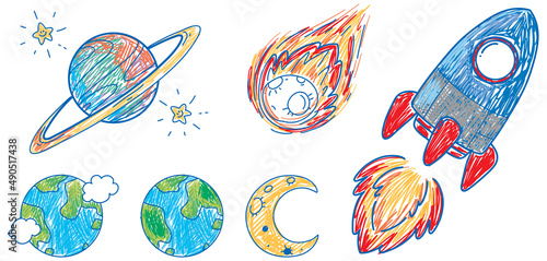 A paper with a doodle design of the space