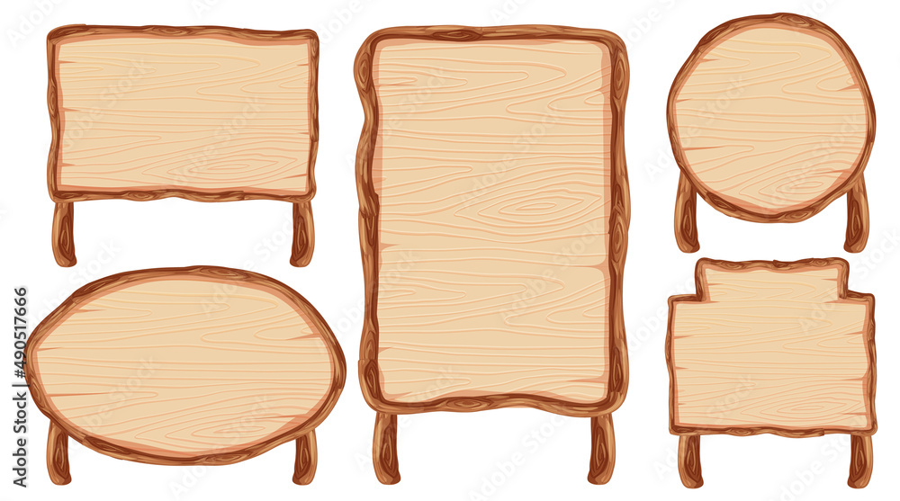 Set of wooden sign banner Set of wooden sign banner