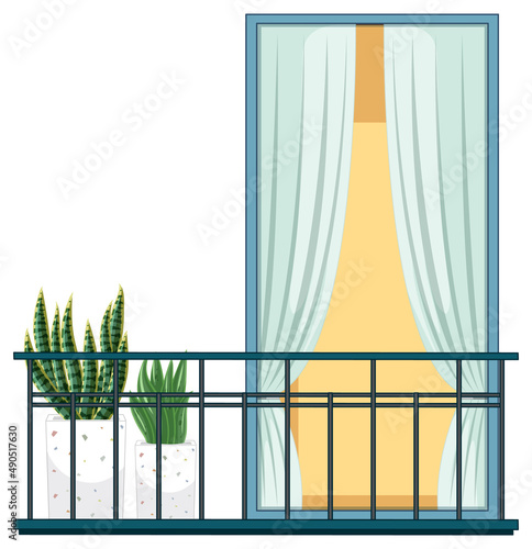 Balcony of apartment building facade
