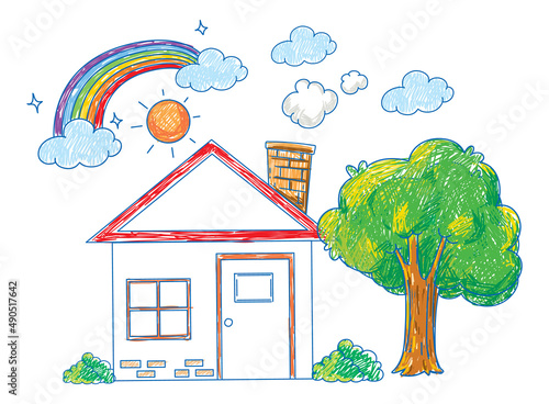 A doodle sketch design with colour