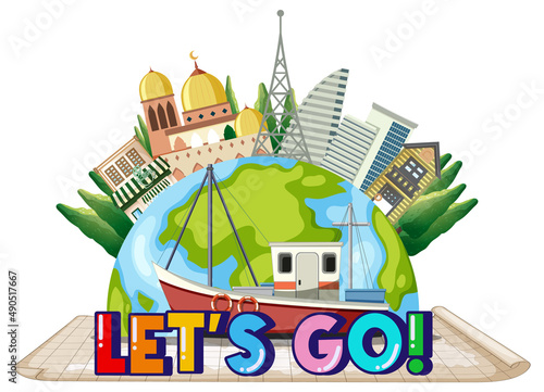 Summer vacation logo concept