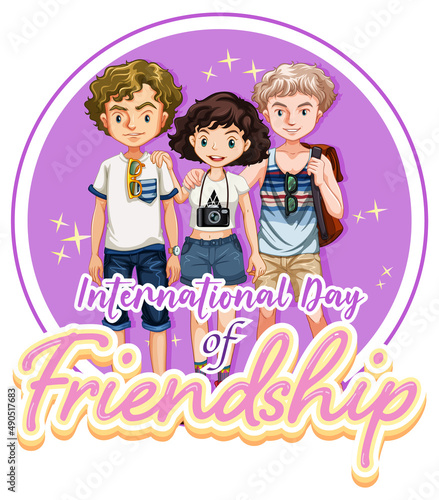 International Day of Friendship logo banner with teenagers group