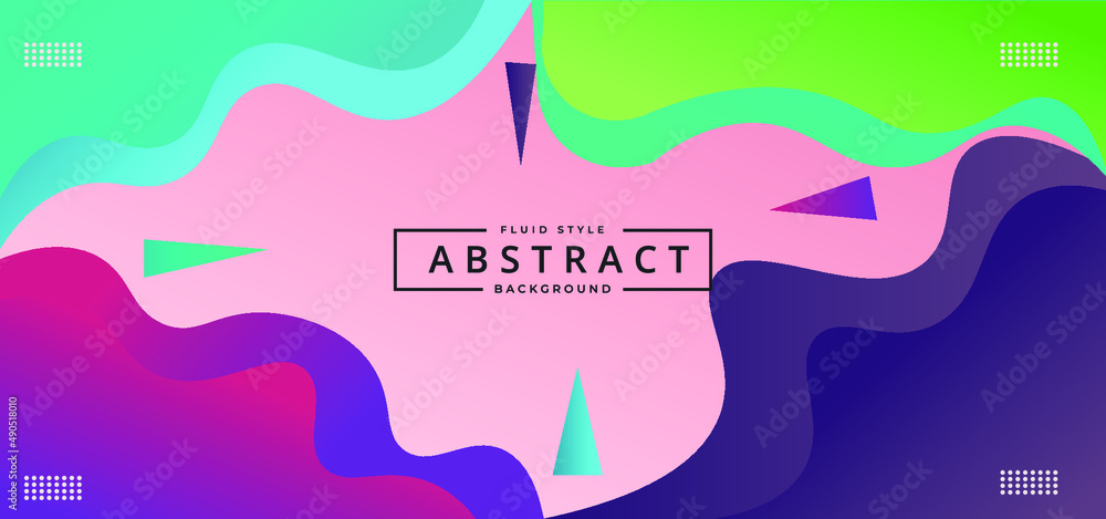 Abstract colorful fluid style background design template