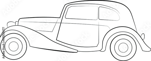 Illustration of an old car with elegant lines