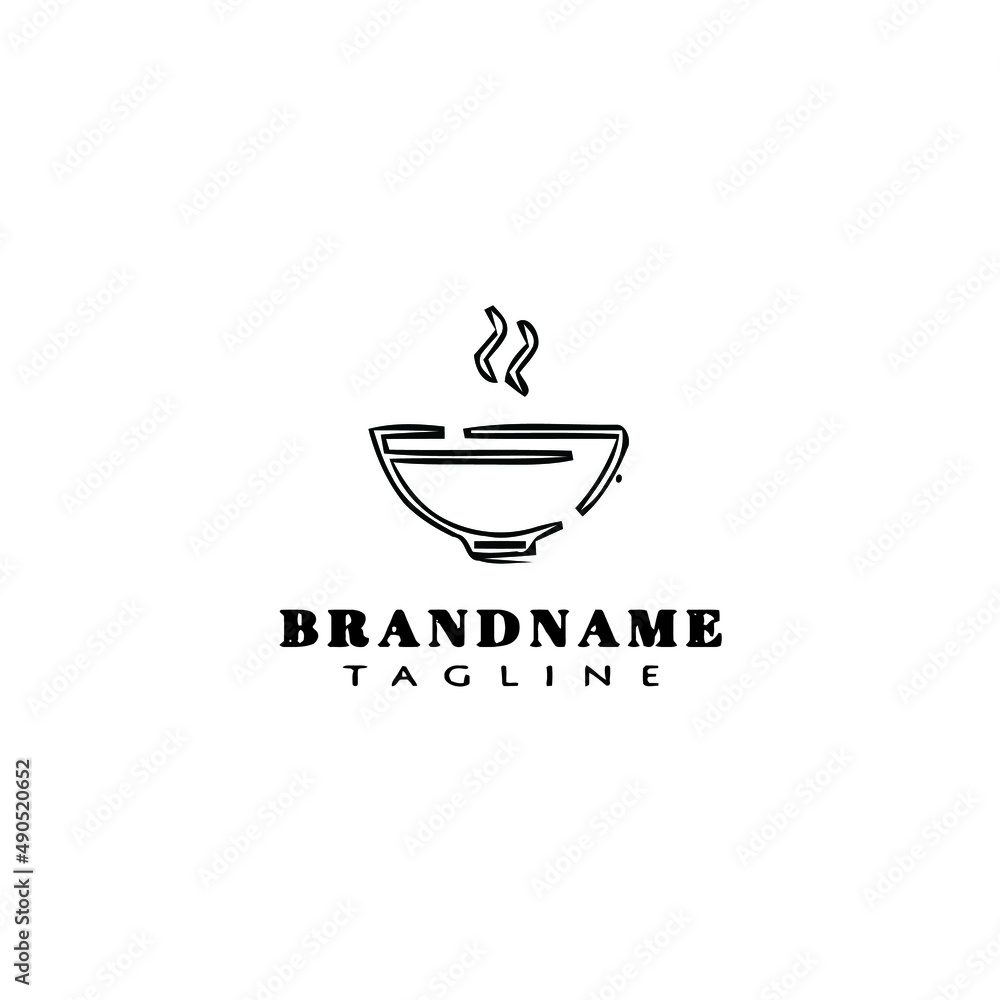 bowl food logo cartoon icon design template black vector bowl food logo cartoon icon design template black vector