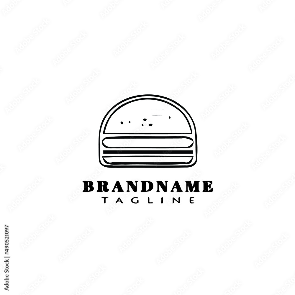 Fototapeta premium burger cartoon logo icon design template black isolated vector