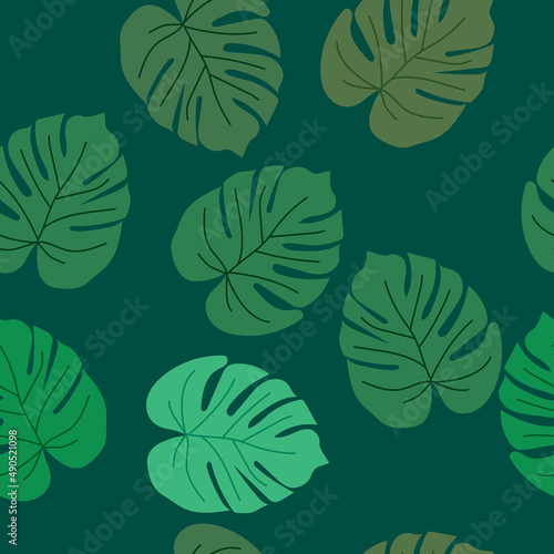 green monstera pattern seamless 