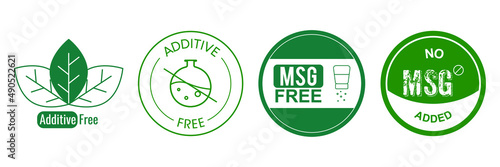 additive-free, and msg free icon set vector illustration 