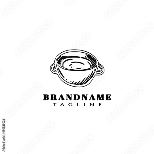 fondue logo cartoon icon design template black isolated illustration