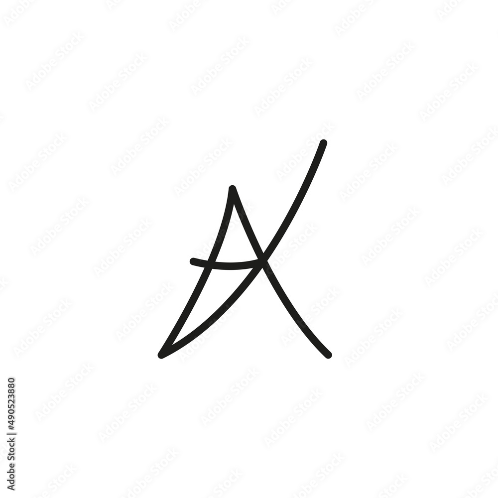 Logo with the initials A. Letter for design. Vector illustration template.