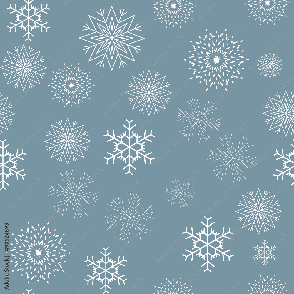 Abstract Holiday New Year and Merry Christmas Seamless Pattern Snowflakes Background. Illustration Abstract Holiday New Year and Merry Christmas Seamless Pattern Snowflakes Background. Illustration
