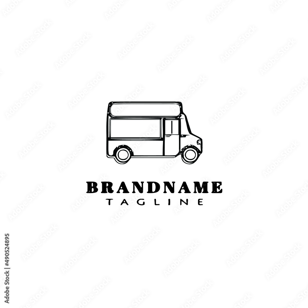 food truck logo cartoon icon design template black isolated vector illustration food truck logo cartoon icon design template black isolated vector illustration