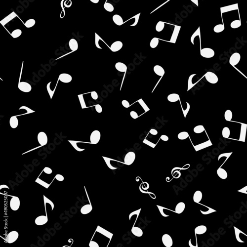 Music Seamless Pattern Background with Notes. Illustration