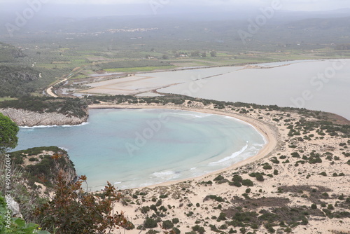 view on beautiful beach called Voidokila, Europe, Peloponnes, Greece photo