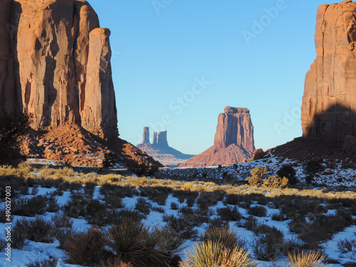Wonderful view of Monument Valley during winter