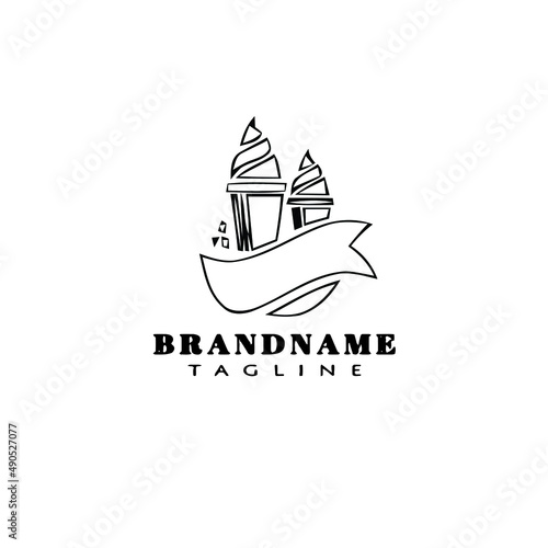 ice cream logo cartoon design icon vector