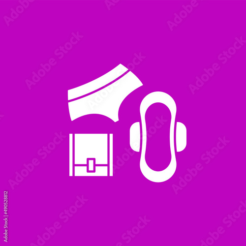 Hygienically product glyph icon. Reusable underwear, pods to absorb blood. Menstruation concept. Filled flat sign. Isolated silhouette vector illustration 