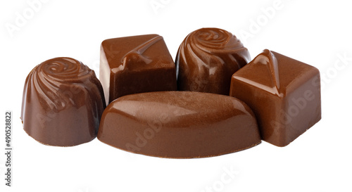 Photos Chocolate sweets on a white background