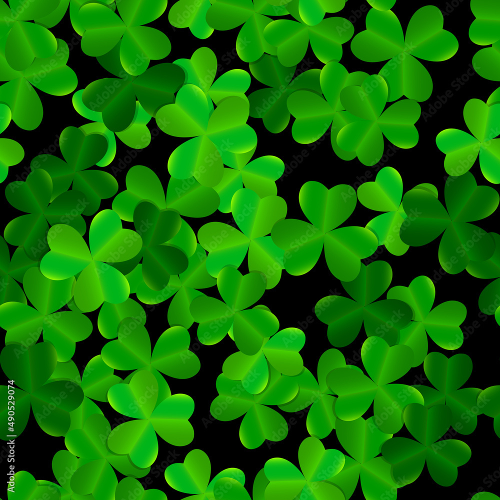 Clover Leaves Seamless Pattern Background Illustration Clover Leaves Seamless Pattern Background Illustration