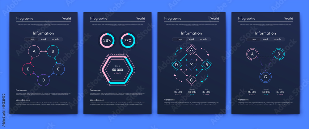 Vector graphics infographics with mobile phone. Template for creating ...