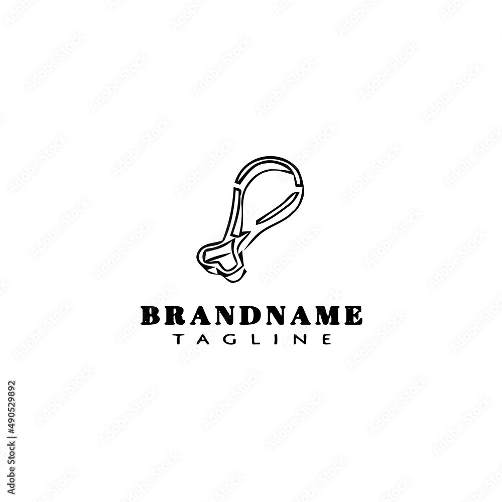buffalo wings logo cartoon design icon template black isolated vector ...