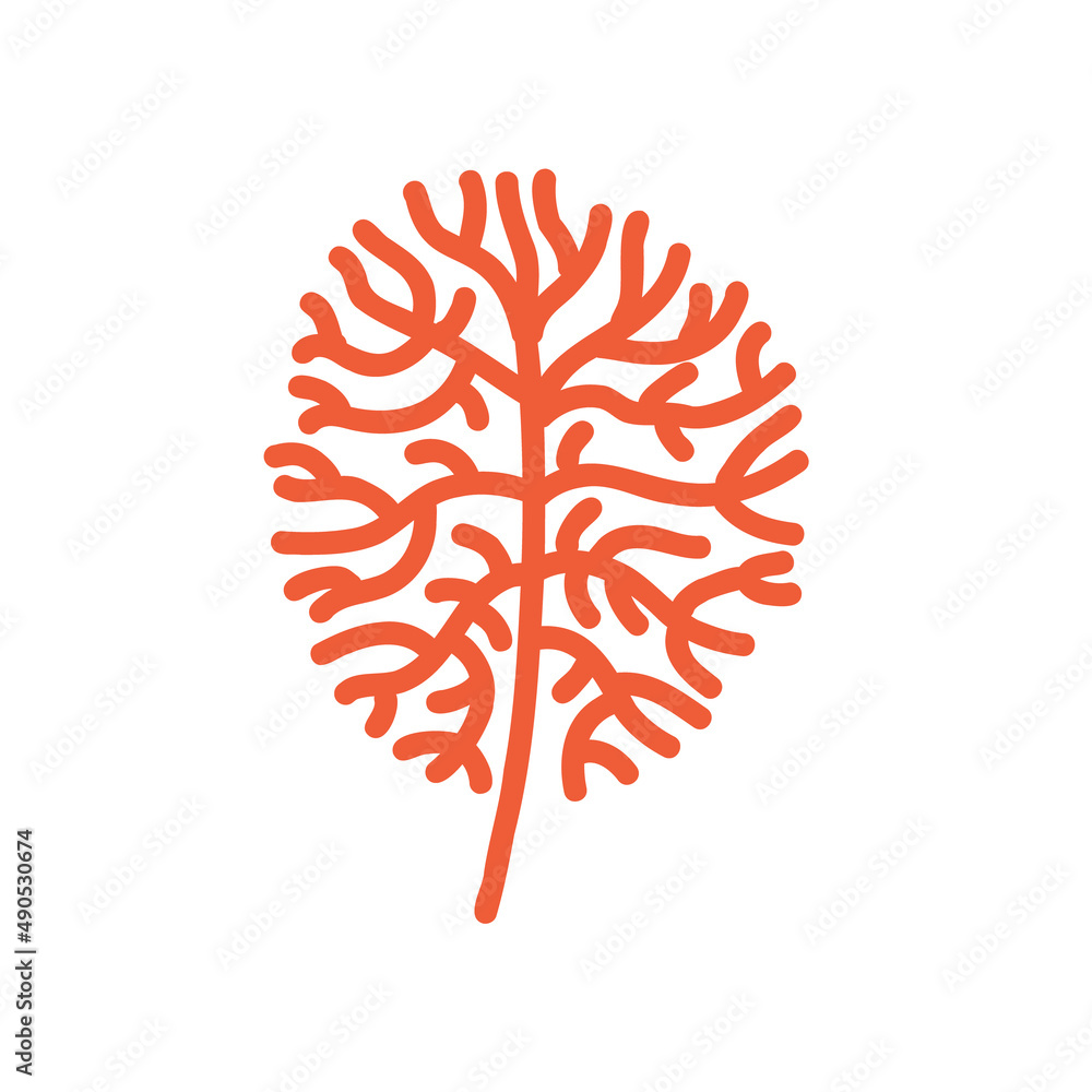 Orange coral Doodle illustration underwater sea ocean marine nature ...