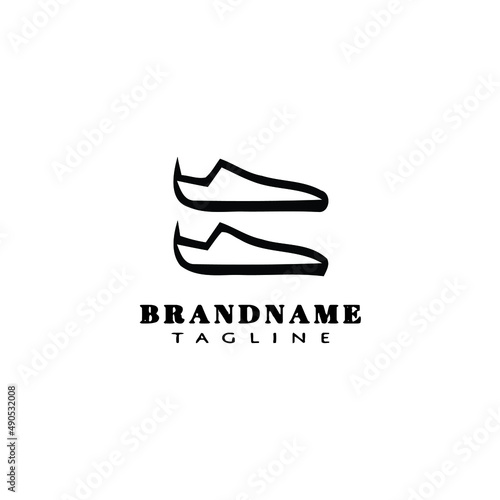 shoes logo icon design template black isolated vector illustration