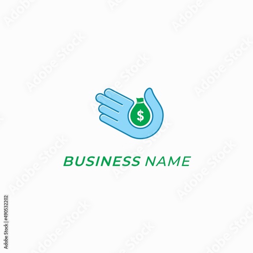design logo combine hand and dollar