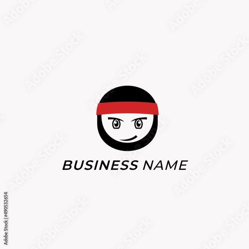 design logo creative head ninja