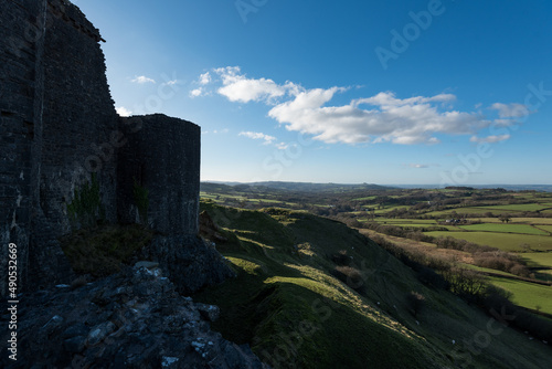 Castle Ruins of Castell Carreg Cennen in the South Wales Countryside photo