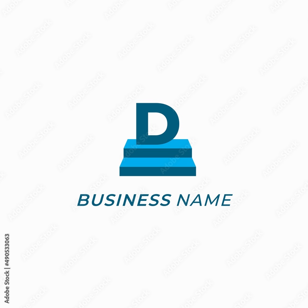 design logo combine letter D and stair design logo combine letter D and stair