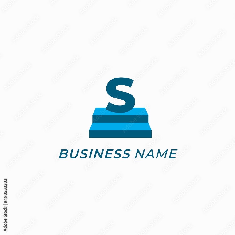 design logo combine letter S and stair design logo combine letter S and stair