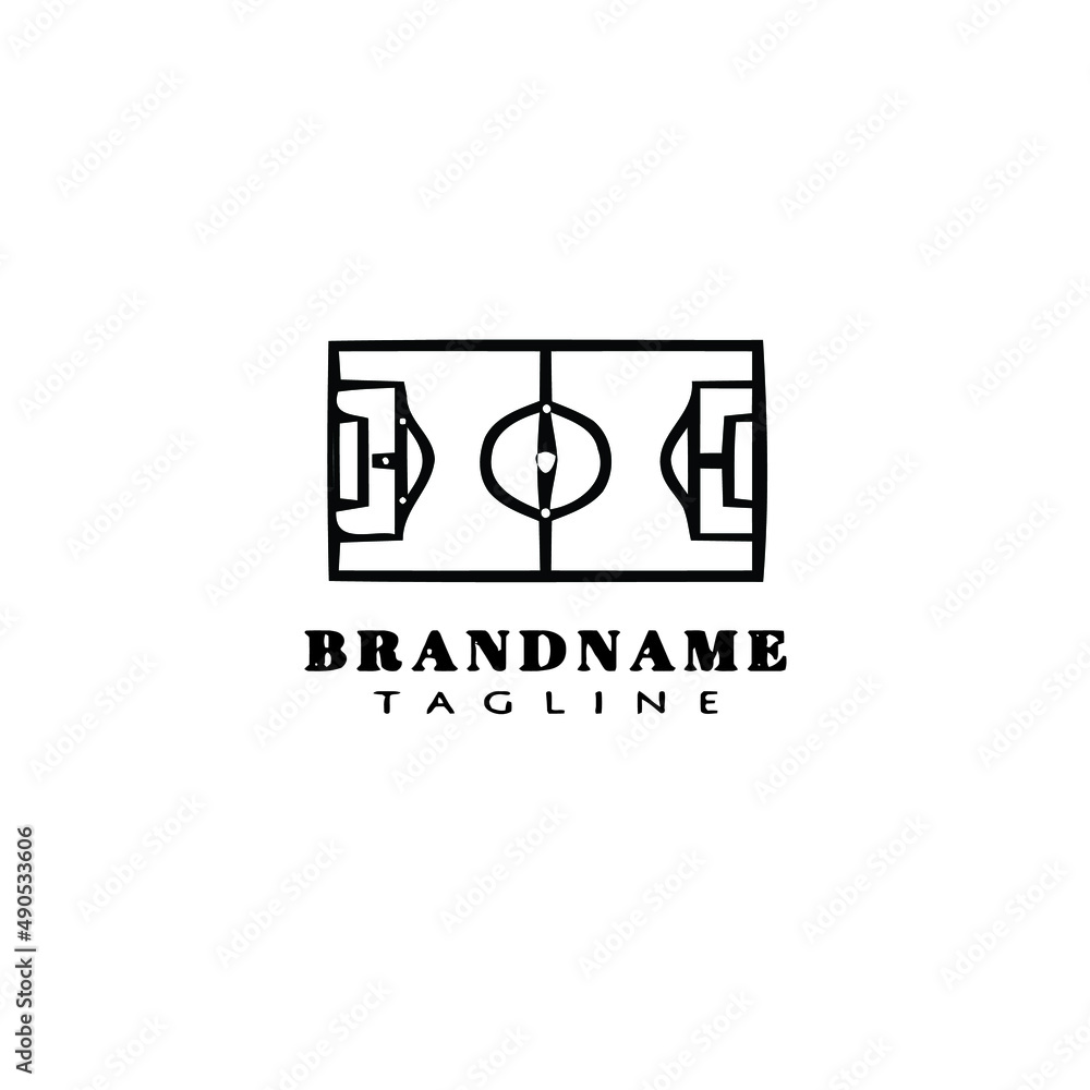 soccer field logo icon design template vector illustration