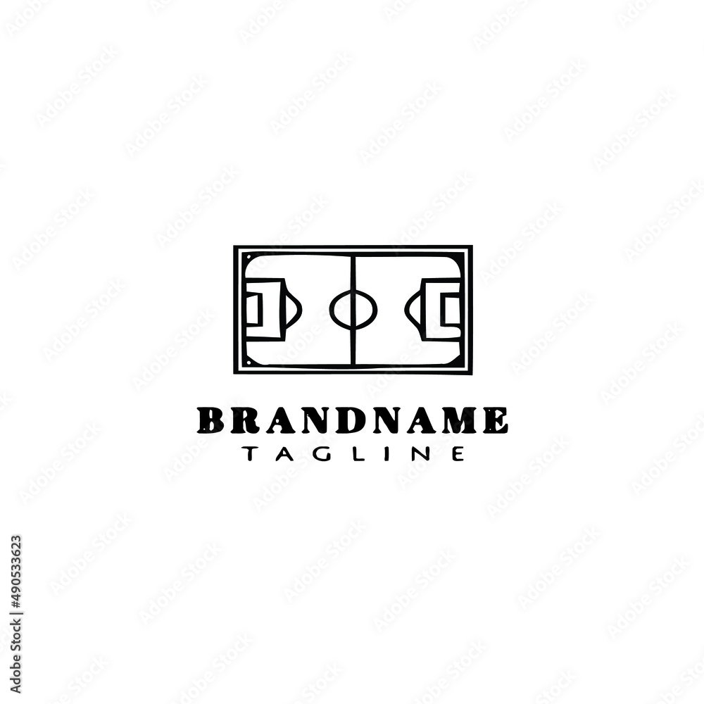 soccer field logo icon design template vector illustration Stock Vector