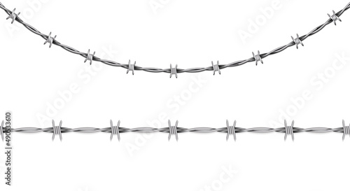 Disease, conclusion symbol, sign. Barbed wire isolated on white background. Illustration