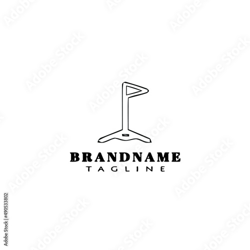 soccer game corner kick with flag logo icon design vector illustration