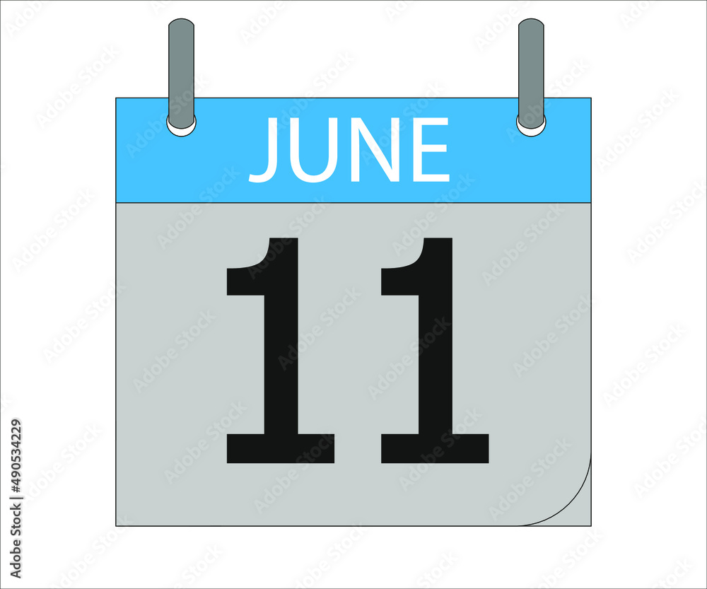 June 11th. Calendar icon. Date day of the month Sunday, Monday, Tuesday, Wednesday, Thursday, Friday, Saturday and Holidays June 11th. Calendar icon. Date day of the month Sunday, Monday, Tuesday, Wednesday, Thursday, Friday, Saturday and Holidays
