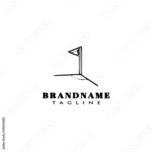 soccer game corner kick with flag logo icon design vector illustration