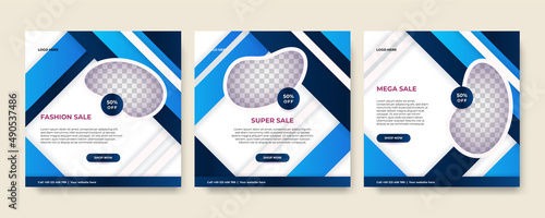 Modern universal social media post template. Web banner, flyer or poster for ads offer sale promotion marketing. Design for travel, business, food menu, fashion, creative digital agency.