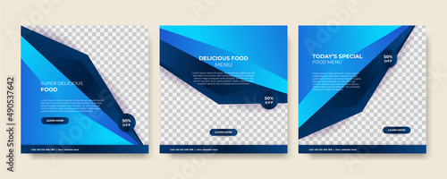 Modern universal social media post template. Web banner, flyer or poster for ads offer sale promotion marketing. Design for travel, business, food menu, fashion, creative digital agency.