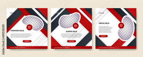 Modern universal social media post template. Web banner, flyer or poster for ads offer sale promotion marketing. Design for travel, business, food menu, fashion, creative digital agency.