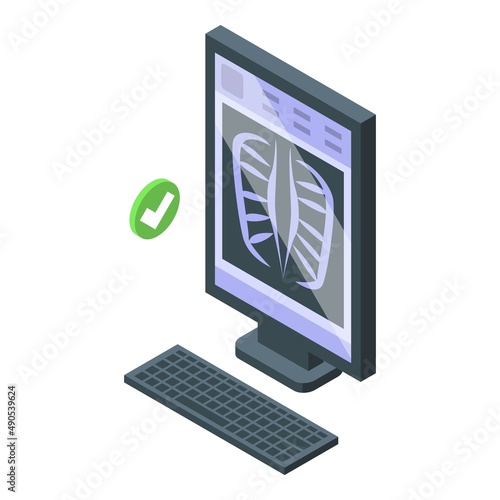 Computer fluorography icon isometric vector. Medical device. Clinic scan