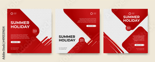 Modern universal social media post template. Web banner, flyer or poster for ads offer sale promotion marketing. Design for travel, business, food menu, fashion, creative digital agency.