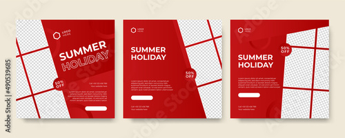 Modern universal social media post template. Web banner, flyer or poster for ads offer sale promotion marketing. Design for travel, business, food menu, fashion, creative digital agency.