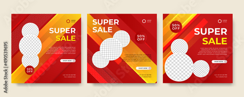 Modern universal social media post template. Web banner, flyer or poster for ads offer sale promotion marketing. Design for travel, business, food menu, fashion, creative digital agency.