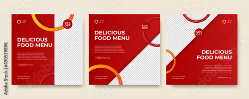 Modern universal social media post template. Web banner, flyer or poster for ads offer sale promotion marketing. Design for travel, business, food menu, fashion, creative digital agency.